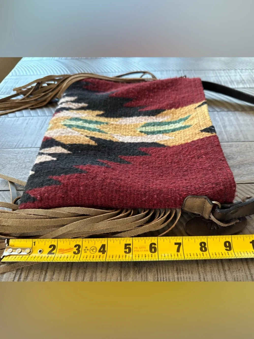 MZ Made Fringe - Wool Brisas Pattern Handwoven Crossbody Bag Purse